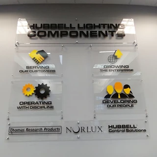 Interior Acrylic Display for Hubbell Lighting Inc in Rolling Meadows, ILq
